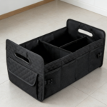 Adjustable Multi-Compartment Collapsible Car Organizer Black Duo