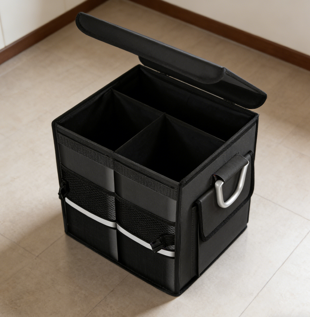 23 Collapsible Waterproof Oxford Car Storage Box Lid & Aluminum Handles 2-Pc - Image 1