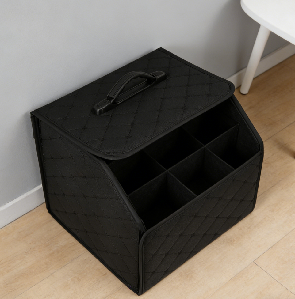 24 Foldable Portable Car Boot Organizer with Lid Twin - Image 1