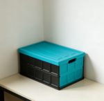 Turquoise Stackable Collapsible Car Organizer with Lid Duo - Image 2