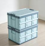 Plastic Stackable Collapsible Car Organizer Boxes with Lids 3-Pc - Image 2