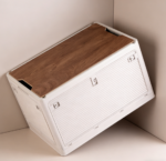 Khaki Portable Stackable Collapsible Car Organizer Wood Lid Twin - Image 2