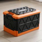 Grey & Orange Collapsible Car Organizer Large Capacity 2-Pc