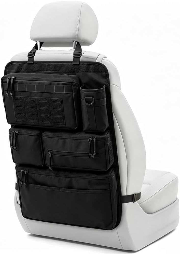 51KRmQhbOsL._AC_SL1000_.jpg Heavy Duty Tactical Seat Back Organizer Multi-Pocket All-in-One Black - Image 1