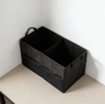 Soft Folding Black Car Boot Organizer Twin Pack for Vehicle Interior - Image 2
